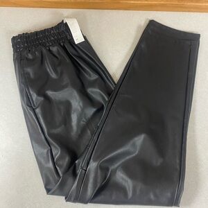 Fabletics Faux Leather Black Joggers